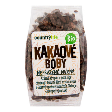 Kakaové boby nepražené drcené BIO 100 g Country Life
